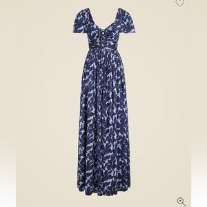 J. Crew Navy and White Patterned Maxi dress